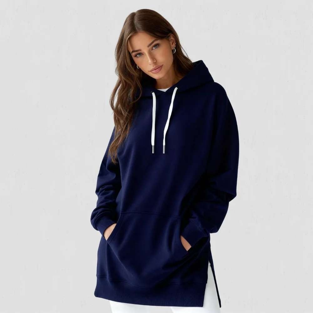 The Warmy Oversized‎ Hoodie Dresss Navy Blue Large NWOT
